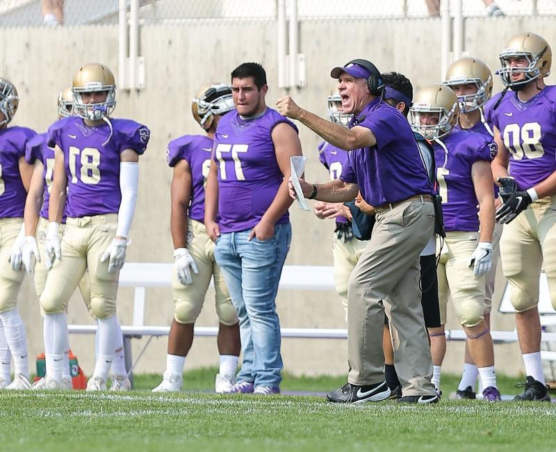 Coach Mike Van Diest on the sideline for Carroll College